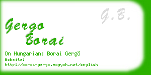 gergo borai business card
